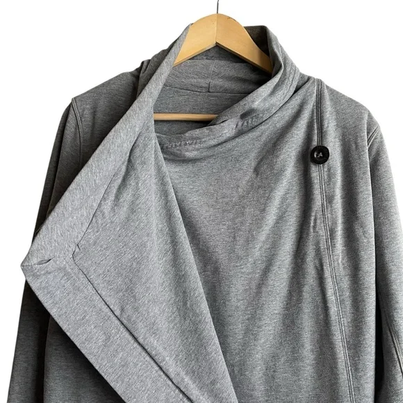 Lululemon Restore Wrap Heathered Medium Grey Size 6 Cozy French Terry - Picture 10 of 16